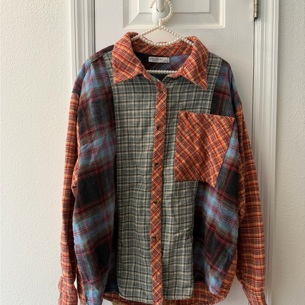 Multi-Color Patchwork Plaid Shirt